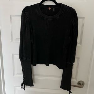 Free People long sleeve waffle top size large